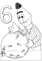 A coloring page of sesame street